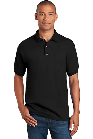Gildan 8900 Ultra Blend Sport Shirt with Pocket in Black front view