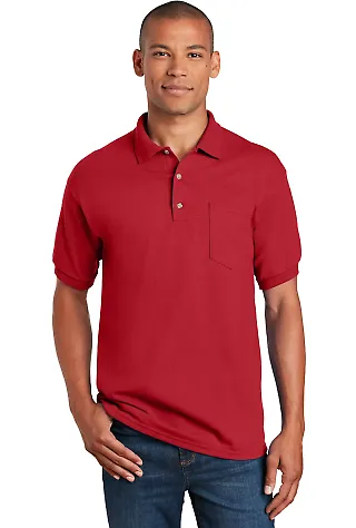 Gildan 8900 Ultra Blend Sport Shirt with Pocket in Red front view