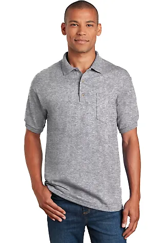 Gildan 8900 Ultra Blend Sport Shirt with Pocket in Sport grey front view