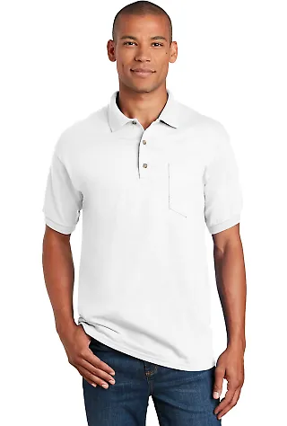 Gildan 8900 Ultra Blend Sport Shirt with Pocket in White front view