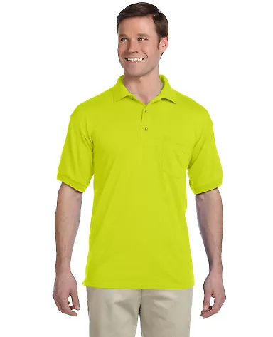 Gildan 8900 Ultra Blend Sport Shirt with Pocket in Safety green front view