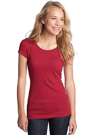 District Juniors Textured Girly Crew Tee DT270 New Red front view