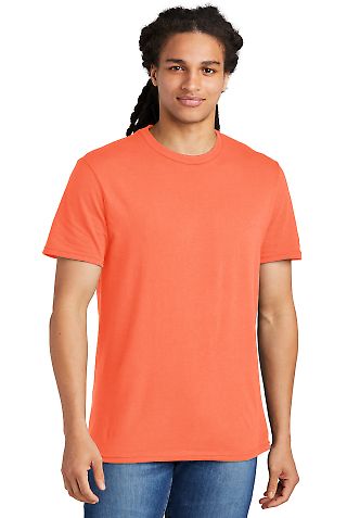 District Young Mens Concert Tee DT5000 in Neon orange front view