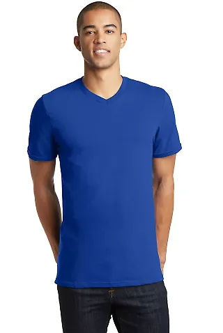 District Young Mens Concert V Neck Tee DT5500 Deep Royal front view