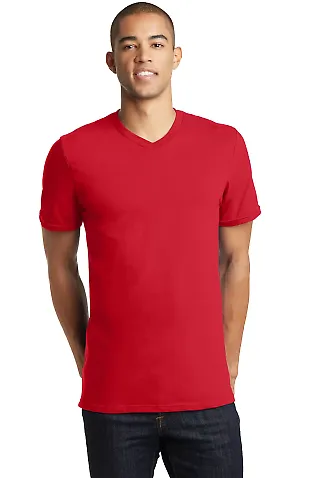 District Young Mens Concert V Neck Tee DT5500 New Red front view
