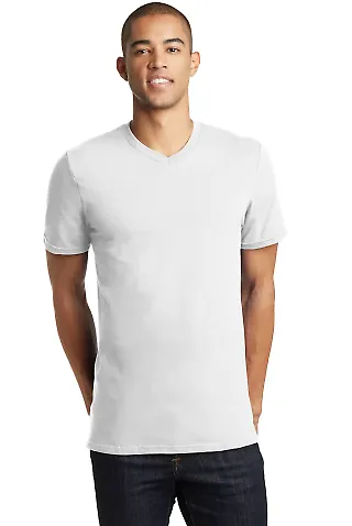 District Young Mens Concert V Neck Tee DT5500 White front view