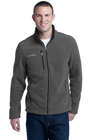 Eddie Bauer Full Zip Fleece Jacket EB200 in Grey steel front view