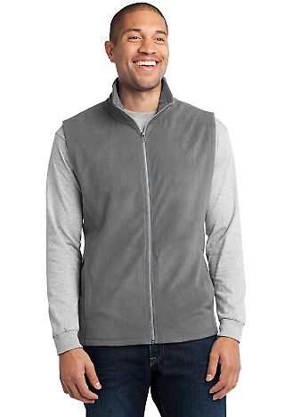 Port Authority Microfleece Vest F226 in Pearl grey front view