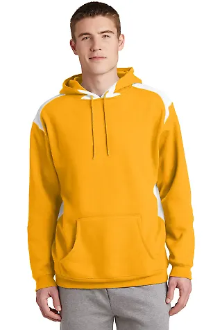 Sport Tek Pullover Hooded Sweatshirt with Contrast Athletic Gold front view