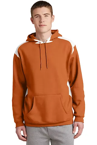 Sport Tek Pullover Hooded Sweatshirt with Contrast Texas Orange front view