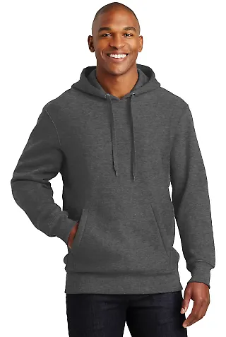 Sport Tek Super Heavyweight Pullover Hooded Sweats in Graphite hthr front view