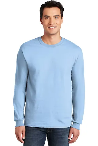 2400 Gildan Ultra Cotton Long Sleeve T Shirt  in Light blue front view