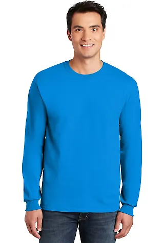 2400 Gildan Ultra Cotton Long Sleeve T Shirt  in Sapphire front view