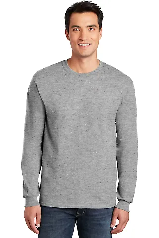 2400 Gildan Ultra Cotton Long Sleeve T Shirt in Sport grey front view