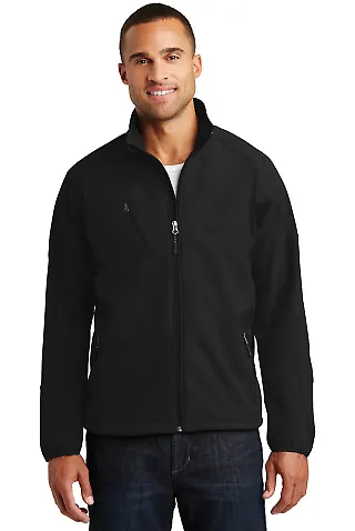Port Authority Textured Soft Shell Jacket J705 Black front view