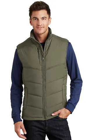 Port Authority Puffy Vest J709 Olive front view