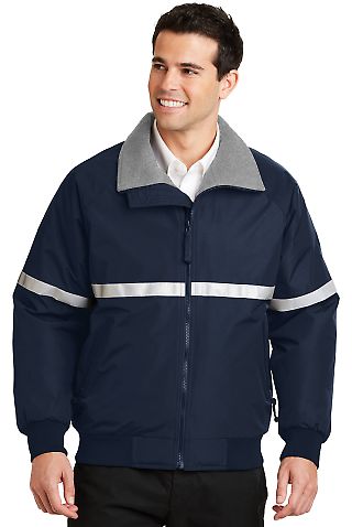 Port Authority Challenger153 Jacket with Reflectiv in Tr ny/gry/refl front view