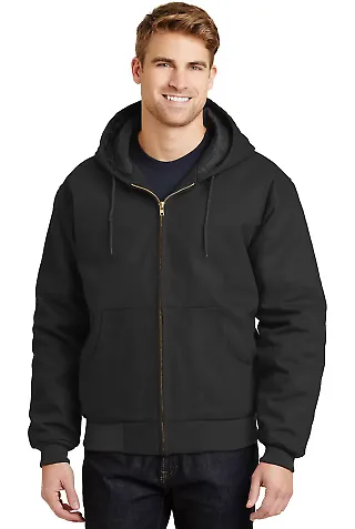 CornerStone Duck Cloth Hooded Work Jacket J763H Black front view