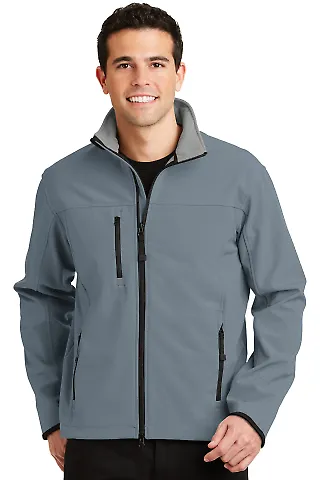 Port Authority Glacier Soft Shell Jacket J790 AtlBlue/Chrome front view