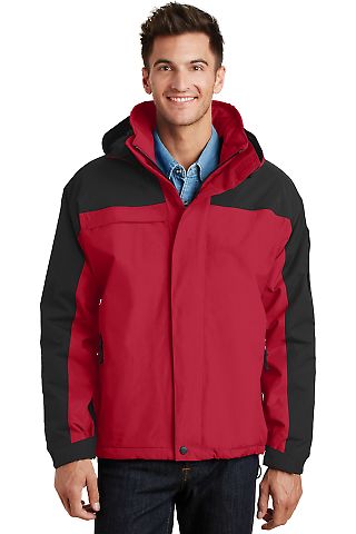 Port Authority Nootka Jacket J792 in Engine red/blk front view
