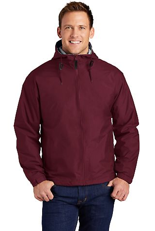 Port Authority Team Jacket JP56 in Maroon/ltoxf front view