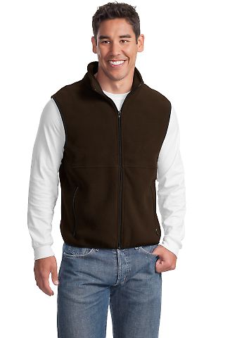 Port Authority R Tek Fleece Vest JP79 in Brown front view