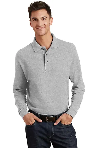 Port Authority Long Sleeve Pique Knit Polo K320 Oxford front view