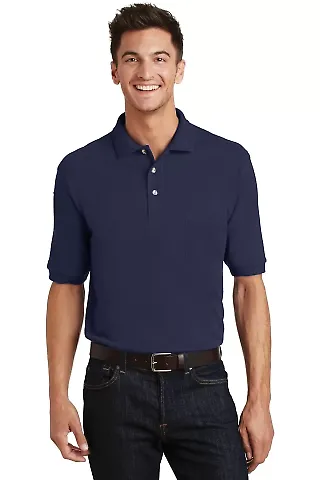 Port Authority Pique Knit Polo with Pocket K420P Navy front view