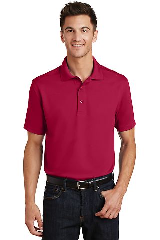 Port Authority Poly Bamboo Blend Pique Polo K497 in Red front view