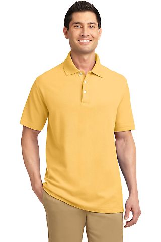 Port Authority EZCotton153 Pique Polo K800 in Maize yellow front view