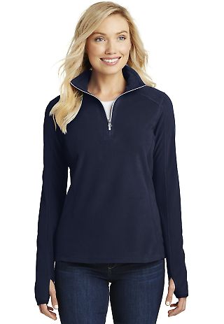 Port Authority Ladies Microfleece 12 Zip Pullover in True navy front view