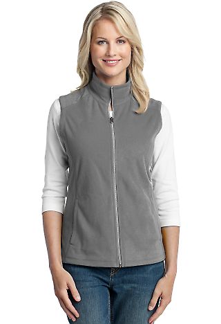 Port Authority Ladies Microfleece Vest L226 in Pearl grey front view