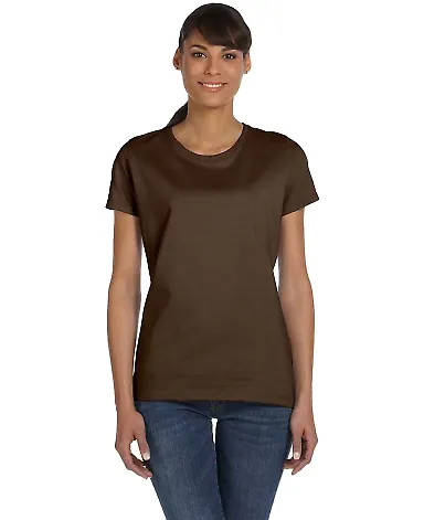 Fruit of the Loom Ladies Heavy Cotton HD153 100 Co Chocolate front view