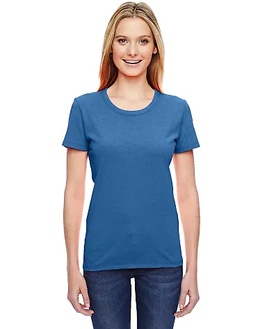 Fruit of the Loom Ladies Heavy Cotton HD153 100 Co Retro Heather Royal front view