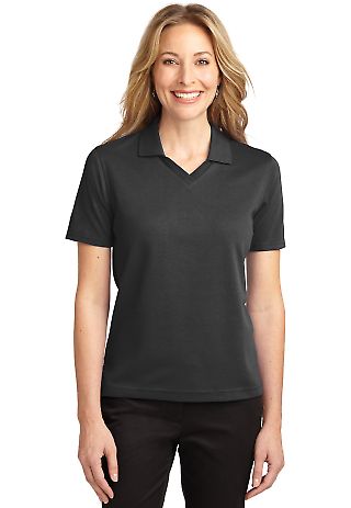 Port Authority Ladies Rapid Dry153 Polo L455 in Jet black front view