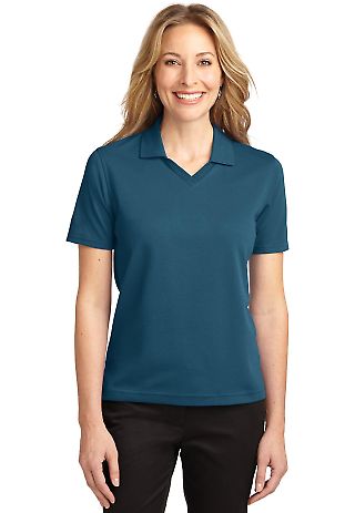 Port Authority Ladies Rapid Dry153 Polo L455 in Moroccan blue front view