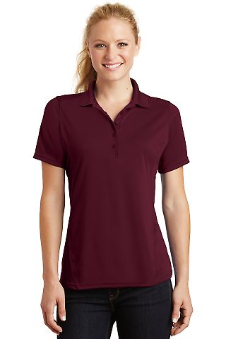 Sport Tek Ladies Dry Zone153 Raglan Accent Polo L4 in Maroon front view