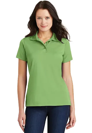 Port Authority Ladies Poly Bamboo Blend Pique Polo Vibrant Green front view