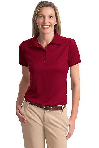 Port Authority Ladies Poly Bamboo Charcoal Birdsey Rich Red front view