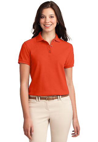 Port Authority L500 Ladies Silk Touch Polo in Orange front view