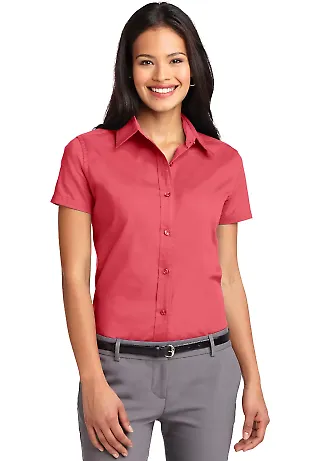 Port Authority Ladies Short Sleeve Easy Care Shirt Hibiscus front view
