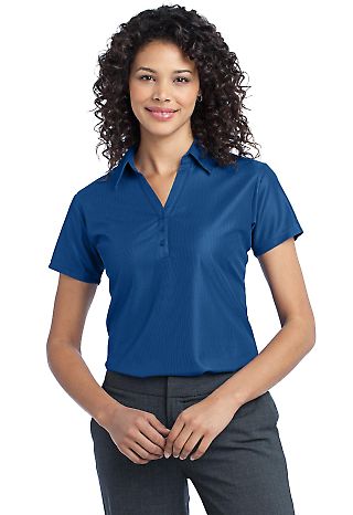 Port Authority Ladies Vertical Pique Polo L512 in Blue jewel front view