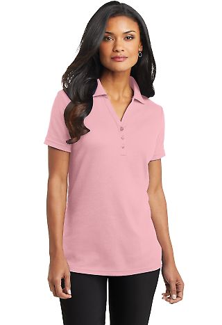 Port Authority Ladies Silk Touch153 Interlock Polo in Light pink front view