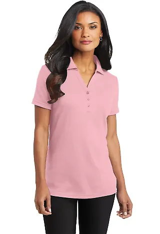 Port Authority Ladies Silk Touch153 Interlock Polo Light Pink front view