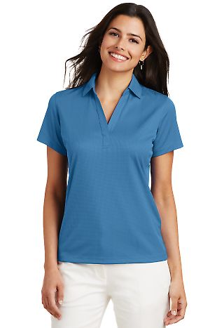 Port Authority Ladies Performance Fine Jacquard Po in Ocean blue front view