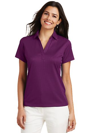 Port Authority Ladies Performance Fine Jacquard Po in Violet purple front view