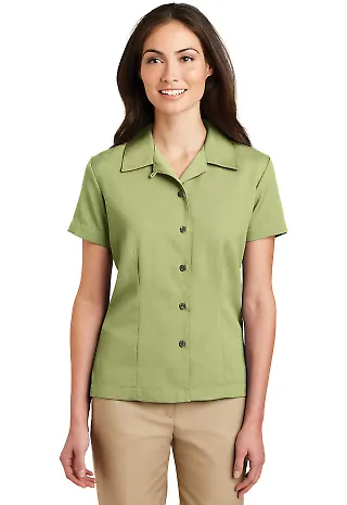 Port Authority Ladies Easy Care Camp Shirt L535 Celery front view