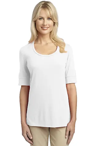 Port Authority Ladies Concept Scoop Neck Shirt L54 White front view