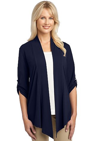 Port Authority Ladies Concept Shrug L543 in Dress blue nvy front view