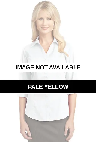 IMPROVED Port Authority Ladies 34 Sleeve Blouse L6 Pale Yellow front view